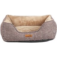 Qiushi pelíšek pro psy žíhaný hnědý S 50 × 40 × 15 cm - Pet Bed