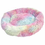 Annam round bed with long fur rainbow 60 × 60 cm - Pet Bed