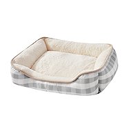 Qiushi Beige Bed with Chequered Border S - Pet Bed