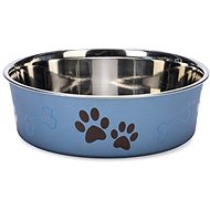 Karlie-Flamingo Stainless-steel Bowl with Plastic Sheathing, Metallic Blue, 23cm, 2200ml - Dog Bowl