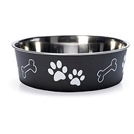 Karlie-Flamingo Stainless-steel Bowl with Plastic Sheath, Black, 23cm, 2200ml - Dog Bowl