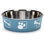 Karlie-Flamingo Stainless-steel Bowl with Plastic Sheathing, Blue, 23cm, 2200ml - Dog Bowl