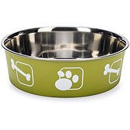 Karlie-Flamingo Stainless-steel Bowl with Plastic Sheath, Green, 23cm, 2200ml - Dog Bowl