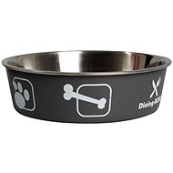 Karlie-Flamingo Stainless-steel Bowl with Plastic Sheathing, Grey, 21,5cm, 1500ml - Dog Bowl