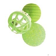 Sada loptičiek 3 ks 4 cm zelená Zolux - Hračka pre mačky