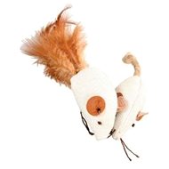 Mouse White 2 x 4cm Zolux Textile - Cat Toy