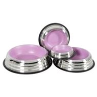 Zolux MERENDA Stainless-steel Anti-Slip Bowl, 225ml, Pink - Dog Bowl