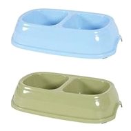 Bowl Plastic Double Bowl Cat Mix Colours Zolux - Cat Bowl