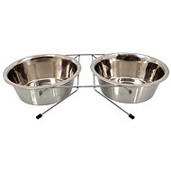 DOG FANTASY Stainless-steel Stand 21cm, 2 × 1.57l - Dog Bowl