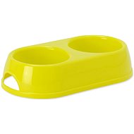 MAGIC CAT Double Plastic Bowl 2 × 230ml Yellow - Cat Bowl
