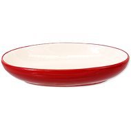 MAGIC CAT Red Ceramic Oval Bowl with Fish Print 13 × 9 × 2,5cm 0,19l - Cat Bowl