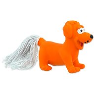 DOG FANTASY Toy Latex Mini Dog with Sound, Orange 7cm - Dog Toy