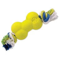 DOG FANTASY toy strong foamed bone rubber with rope 8,8 cm - Dog Toy