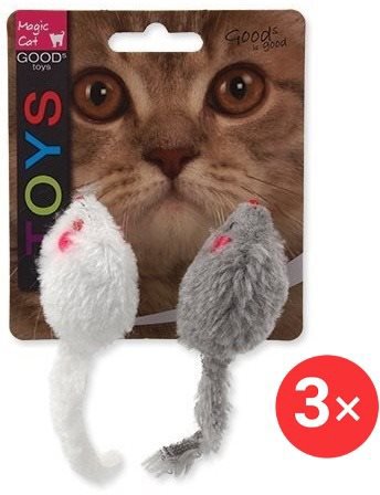 MAGIC CAT toy mice rattling with catnip 11 cm 3 × 2 pcs - Cat Toy Mouse