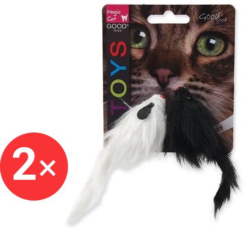 MAGIC CAT toy mouse plush rattling 11 cm 2 × 2 pcs - Cat Toy Mouse