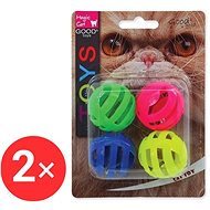 MAGIC CAT toy ball perforated plastic with sound 3,75 cm 2 × 4 pcs - Cat Toy Ball
