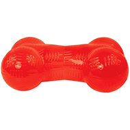DOG FANTASY Strong Rubber Bone, Red 11.4cm - Dog Toy