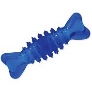DOG FANTASY Toy Bone Rubber Cylinder Blue 12cm - Dog Toy
