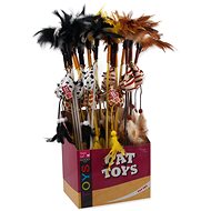MAGIC CAT toy pacifier mouse with feathers cotton with catnip 20 cm + 46 cm 24 pcs - Cat Toy
