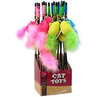 MAGIC CAT toy pacifier mouse cotton with catnip 9 cm + 45 cm 24 pcs - Cat Toy