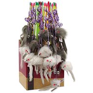 MAGIC CAT toy rod with mouse and bell catnip 17 cm + 49 cm 24 pcs - Cat Toy