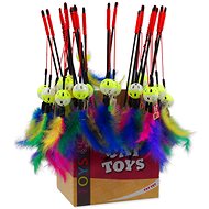 MAGIC CAT Toy Rod Ball, Plastic with Feather 22cm + 50cm 24 pcs - Cat Toy