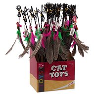 MAGIC CAT toy rod with feathers 19 cm + 46 cm 24 pcs - Cat Toy