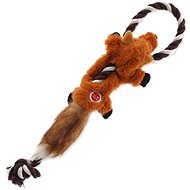 DOG FANTASY Skinneeez Fox with Rope, 35cm - Dog Toy