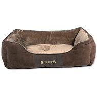 SCRUFFS Chester Box Bed L 75 × 60cm, Chocolate - Pet Bed