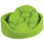 DOG FANTASY Oval Dog Lair with Pillow 54 × 46 × 16cm, Green - Bed