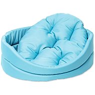 DOG FANTASY Oval Dog Bed with Pillow, Turquoise - Pet Bed
