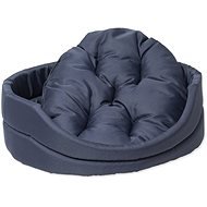 DOG FANTASY Oval Dog Bed with Pillow 42 × 34 × 14cm Dark Blue - Bed