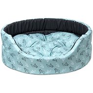 DOG FANTASY Oval Origami, Turquoise - Pet Bed