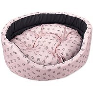 DOG FANTASY Oval Dog Bed 100 × 87 × 22cm Pictogram Mix Pink - Bed