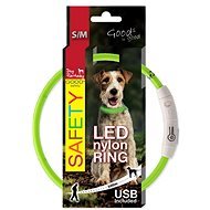 DOG FANTASY LED Nylon Collar, Green 45cm - Dog Collar