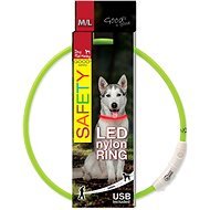 DOG FANTASY LED Nylon Collar, Green 65cm - Dog Collar