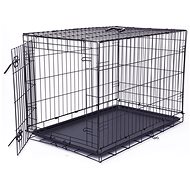 DOG FANTASY Folding Cage, L, Black, 1 Door - 91.5 x 63.5 x 58.5cm - Dog Cage