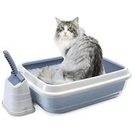 IMAC Cat Litter Tray with high edge and scoop - blue - L 59 × W 40 × H 28cm - Cat Litter Box