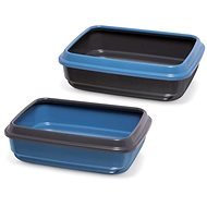 IMAC Cat Litter Tray made of recycled plastic - blue - L 50 × W 40 × H 14.5cm - Cat Litter Box