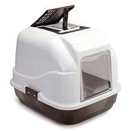 IMAC Krytý mačací záchod s uhlíkovým filtrom a lopatkou – hnedý – D 50 × Š 40 × V 40 cm - Mačací záchod