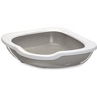 IMAC Corner Cat Litter Tray with high edge - beige - L 51 × W 51 × H 15.5cm - Cat Litter Box