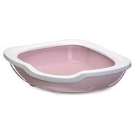 IMAC Cat Litter Tray with high edge - pink - L 51 × W 51 × H 15.5cm - Cat Litter Box