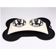 Janette Pets Exclusive Set 2x 385ml, white-black - Dog Bowl