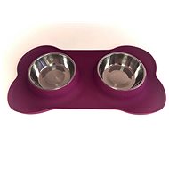 Janette Pets Silicone Set 2x 250ml, violet - Dog Bowl