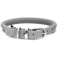 Dogs & Horses Rolled Leather Collar, Grey S - Dog Collar