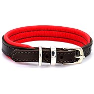 Dogs & Horses Padded Leather Collar, Red S - Dog Collar