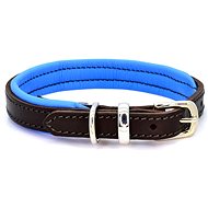 Dogs & Horses Padded Leather Collar, Blue ML - Dog Collar
