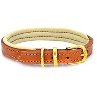 Dogs & Horses Padded Leather Collar, Brown ML - Dog Collar