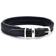 Dogs & Horses Padded Leather Collar, Black / Black S - Dog Collar