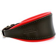 Dogs & Horses Greyhound  Padded Leather Collar, Red L - Dog Collar